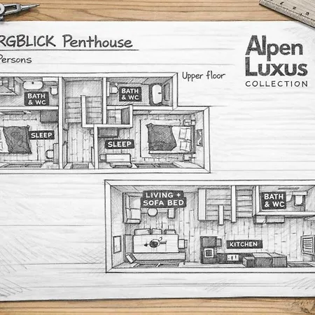 Feriehus Bergblick Penthouse - 2 Floors & Rooftop Terrace *
